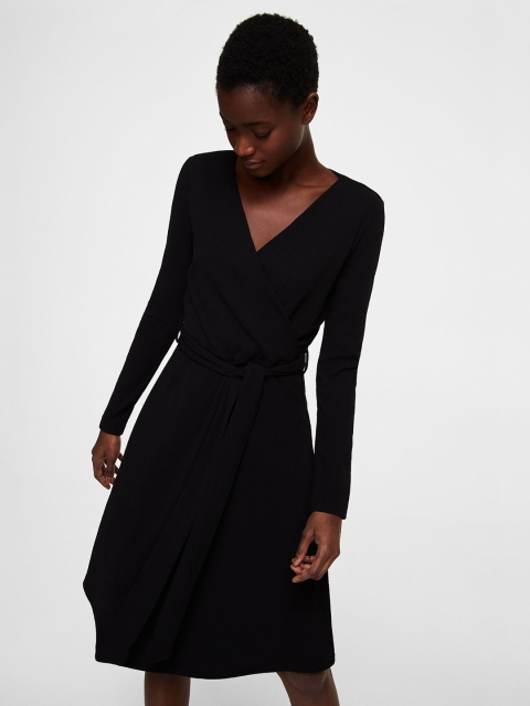 

MANGO Women Black Solid Fit &Flare Dress