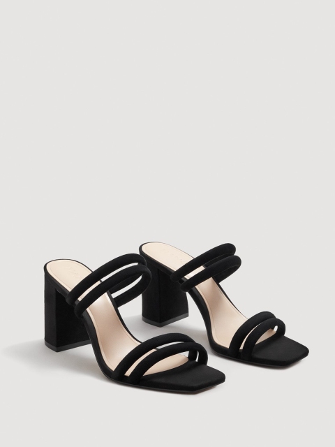 

MANGO Women Black Solid Block Heels