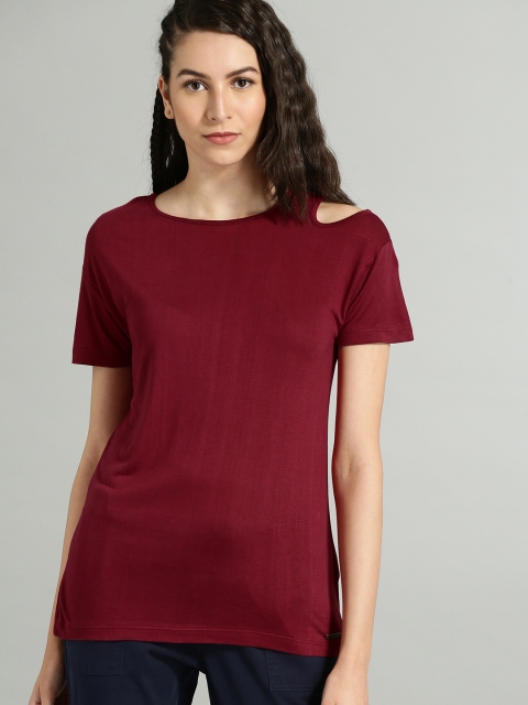 

Roadster Women Maroon Solid Top