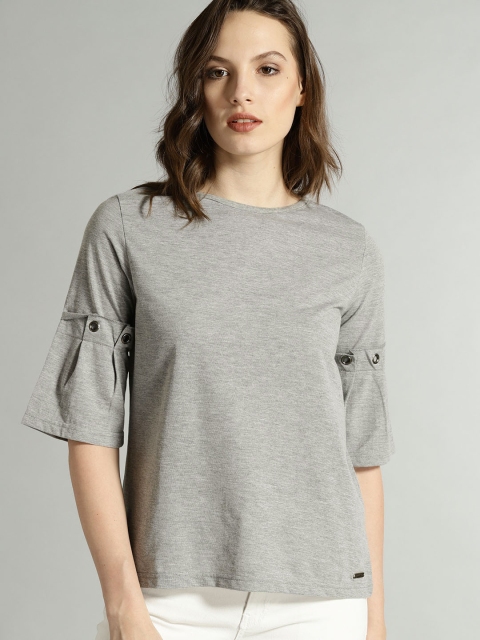 

Roadster Women Grey Melange Solid Top