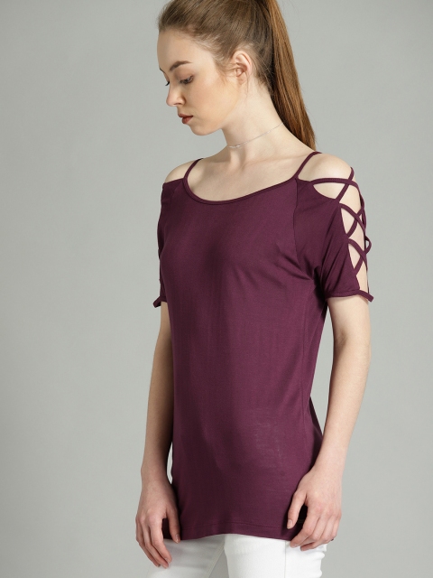 

Roadster Women Burgundy Solid Top