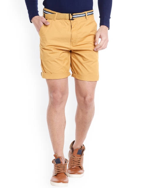 

beevee Men Mustard Solid Regular Fit Regular Shorts