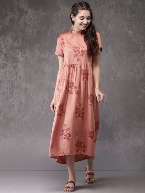

Anouk Women Peach-Coloured Printed A-Line Kurta
