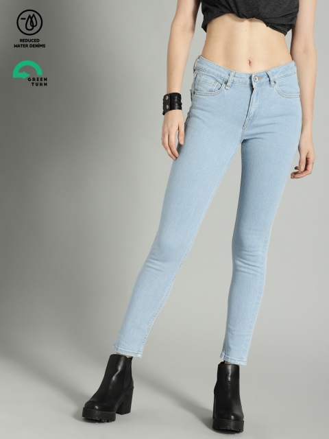 

Roadster GreenTurn Women Blue Skinny Mid-Rise Save Water Sustainable Jeans