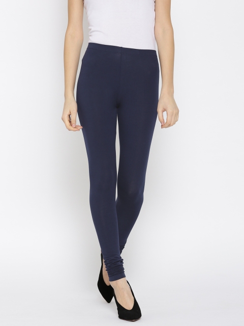 

Fusion Beats Navy Blue Solid Churidar Leggings