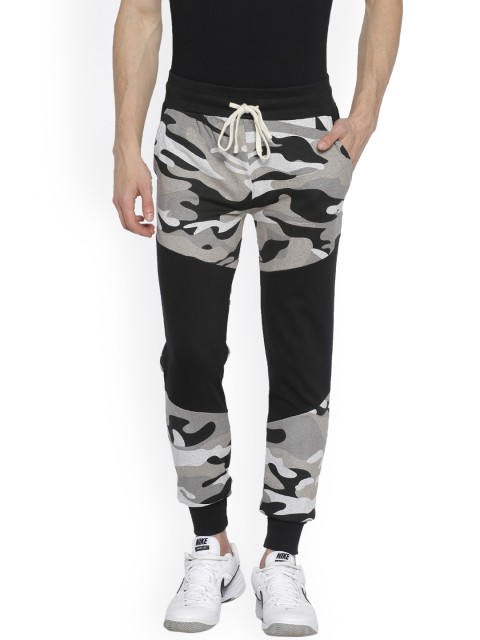 

Campus Sutra Men Grey & Black Joggers, White