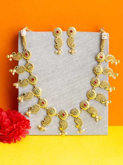 

Voylla Gold-Plated & Stone-Studded Jewellery Set