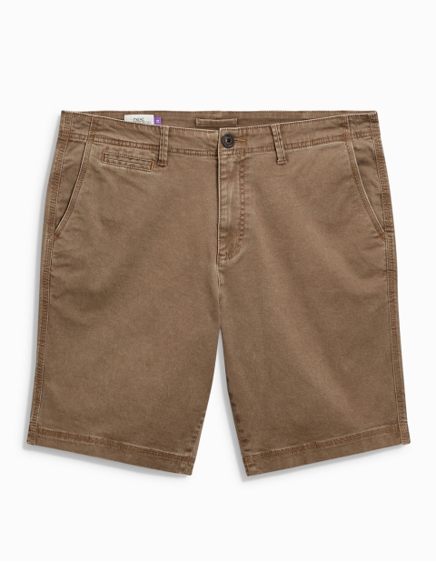 

next Men Khaki Solid Loose Fit Chino Shorts