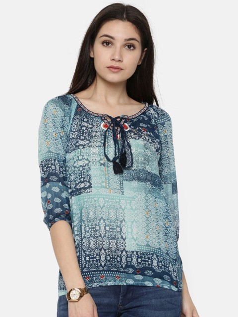 

Colour Me by Melange Women Multicoloured Printed Blouson Top, Multi