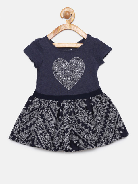 

The Childrens Place Girls Blue Fit and Flare Dress