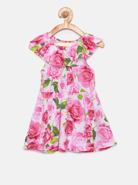 

The Childrens Place Girls Pink Printed Dress
