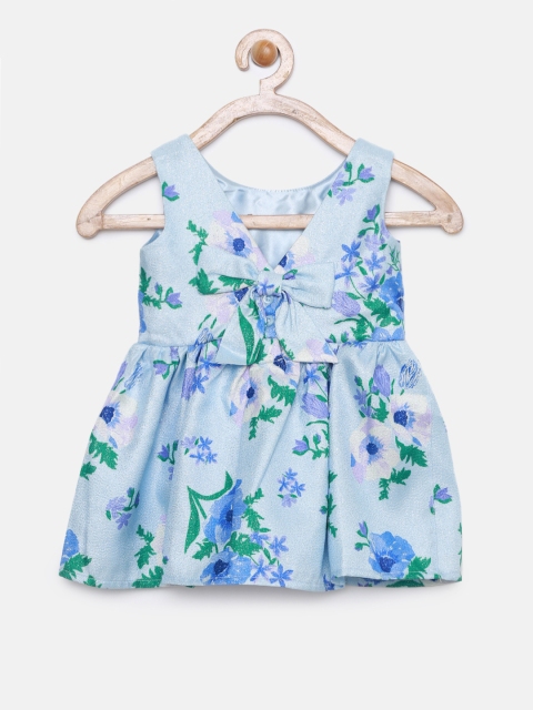 

The Childrens Place Girls Blue Floral Printed Fit and Flare Dress