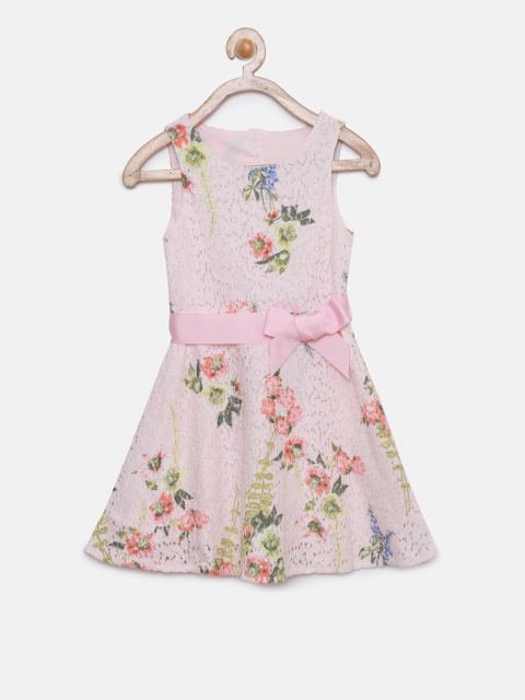 

The Childrens Place Girls Pink Printed Fit and Flare Dress