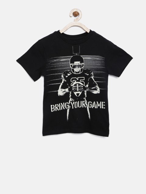 

The Childrens Place Boys Black Printed T-shirt