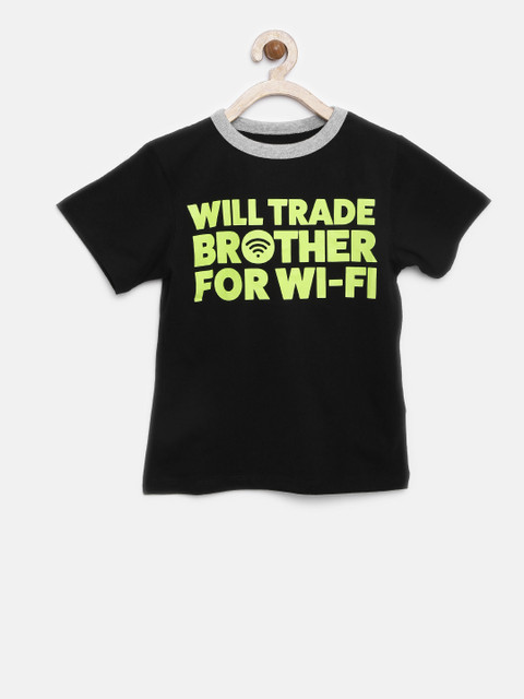 

The Childrens Place Boys Black Printed T-shirt