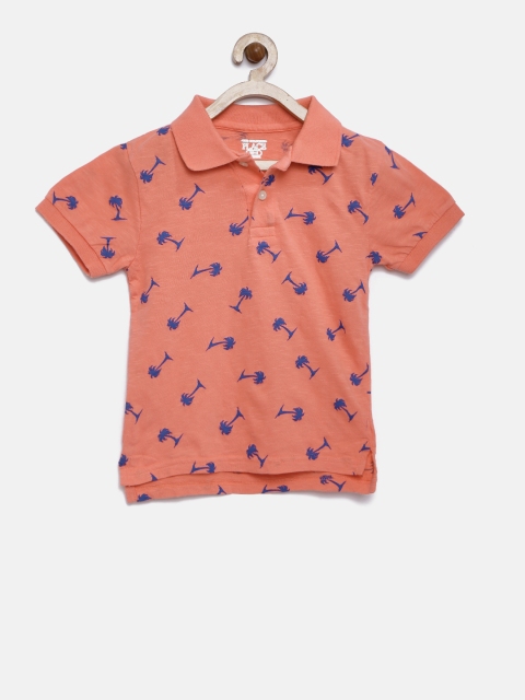 

The Childrens Place Boys Pink Printed Polo Collar T-shirt
