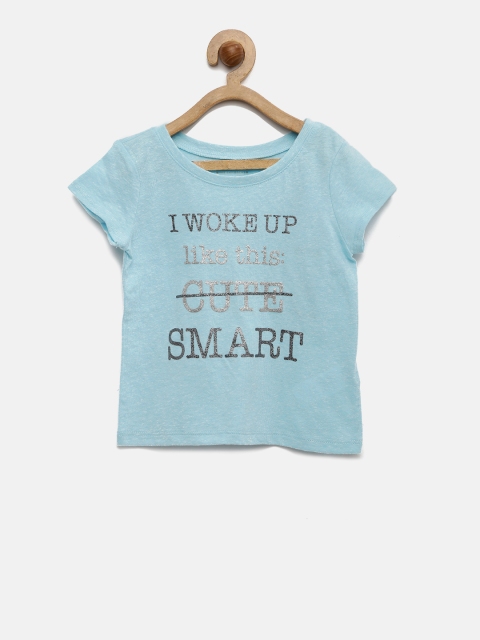 

The Childrens Place Girls Blue Printed Round Neck T-shirt