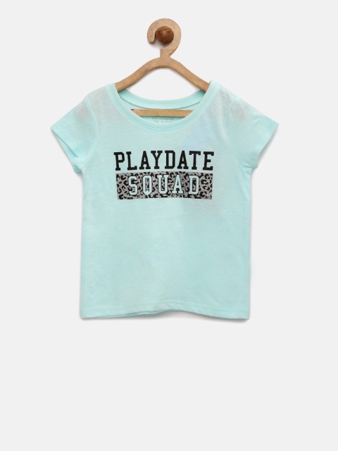 

The Childrens Place Girls Blue Printed Round Neck T-shirt