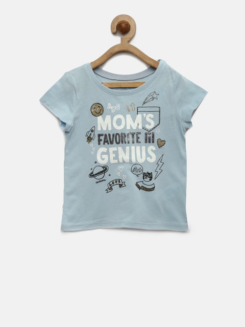 

The Childrens Place Girls Blue Printed Round Neck T-shirt