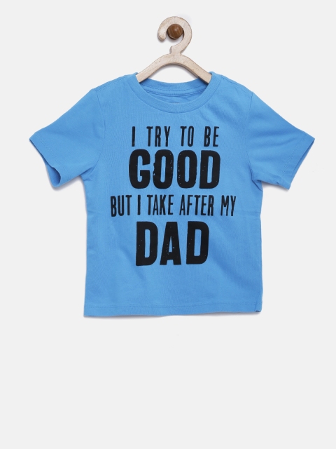 

The Childrens Place Boys Blue Solid Round Neck T-shirt
