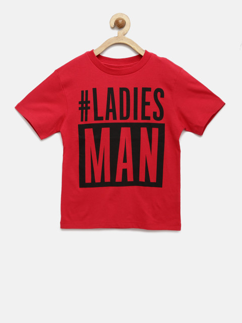 

The Childrens Place Boys Red Round Neck T-shirt