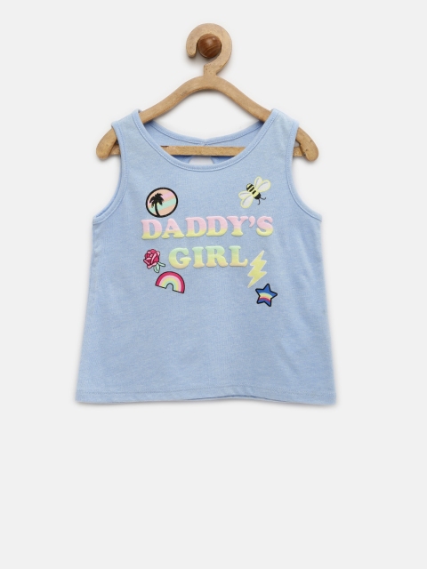 

The Childrens Place Girls Blue Printed Tank Top