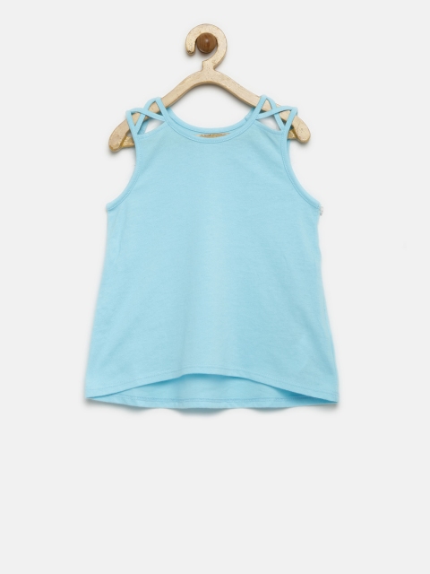 

The Childrens Place Girls Blue Solid Tank Top