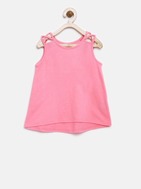 

The Childrens Place Girls Pink Solid A-Line Top