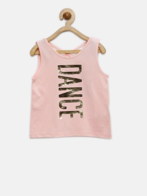 

The Childrens Place Girls Peach-Coloured Printed Tank Top