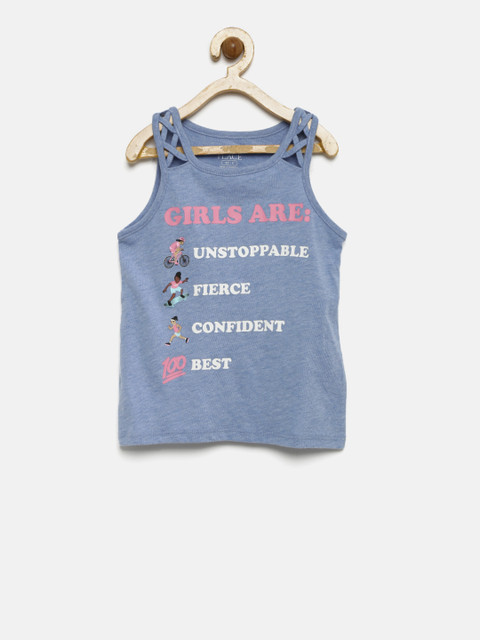 

The Childrens Place Girls Blue Printed Tank Top