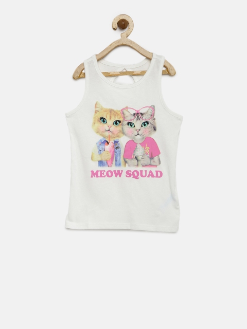 

The Childrens Place Girls White Printed Tank Top
