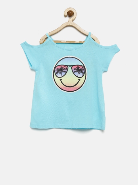 

The Childrens Place Girls Blue Printed Top