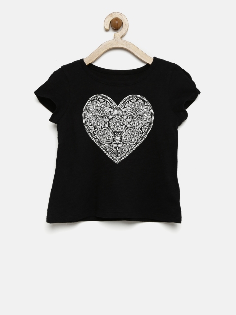 

The Childrens Place Girls Black Printed Top