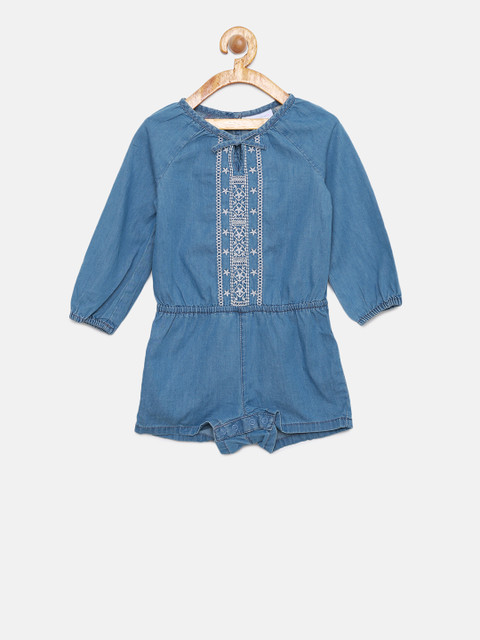 

The Childrens Place Girls Blue Rompers