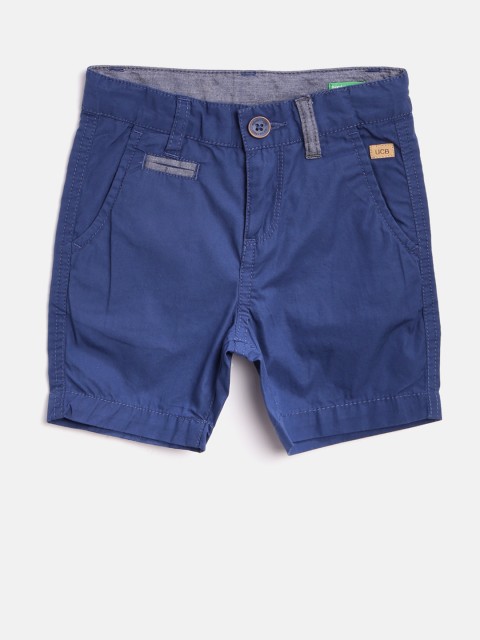 

United Colors of Benetton Boys Blue Solid Chino Shorts