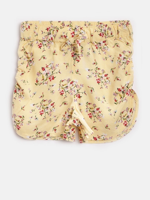 

United Colors of Benetton Girls Yellow Printed Regular Fit Shorts