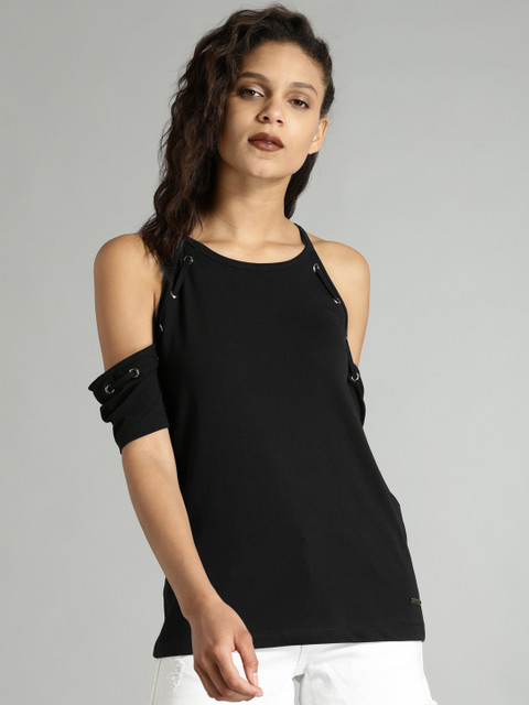 

Roadster Women Black Solid Top