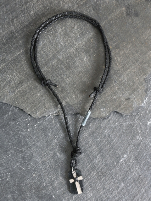 

UNKNOWN by Ayesha Men Black Metal Silver Cross Necklace