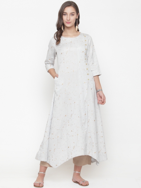 

Varanga Women Off-White Printed A-Line Kurta