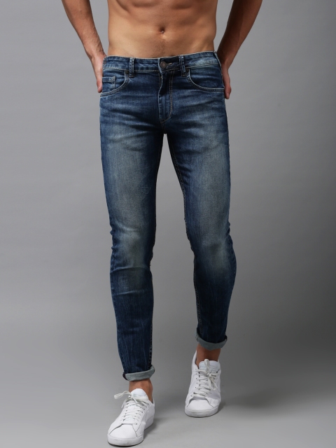 

HERE&NOW Men Blue Skinny Fit Mid-Rise Clean Look Stretchable Jeans