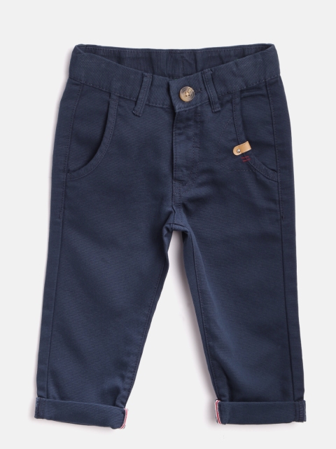 

United Colors of Benetton Boys Navy Blue Solid Casual Trousers