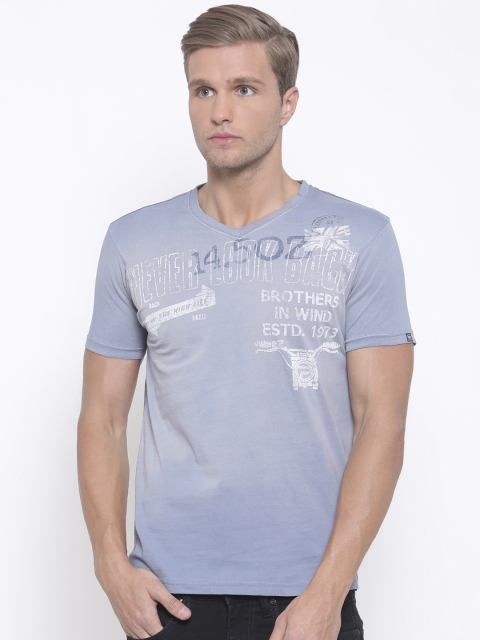 

Pepe Jeans Men Blue Printed Slim Fit T-shirt