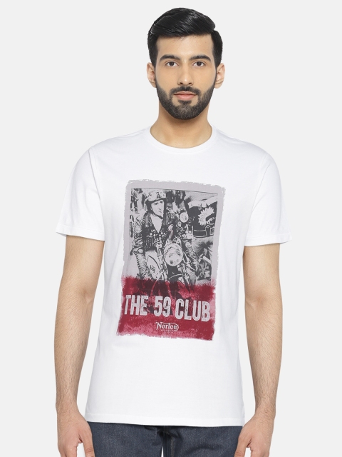 

Pepe Jeans Men White Printed Round Neck T-shirt