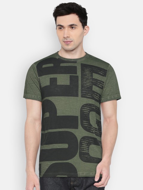 

Pepe Jeans Men Olive Green Printed Round Neck T-shirt