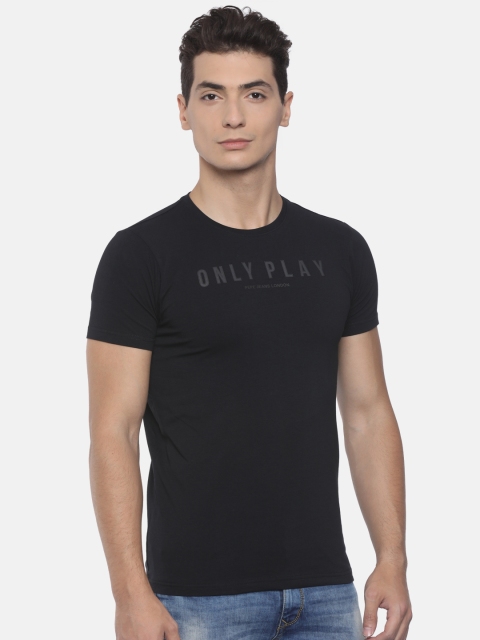 

Pepe Jeans Men Black Printed Round Neck T-shirt