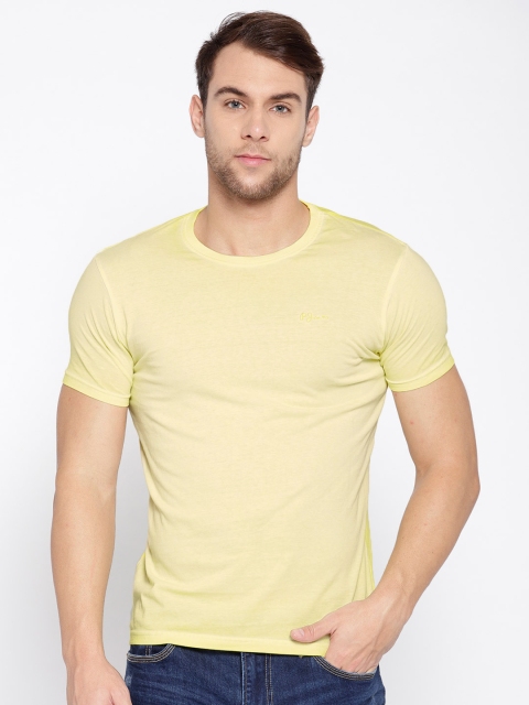 

Pepe Jeans Men Yellow Solid Slim Fit T-shirt