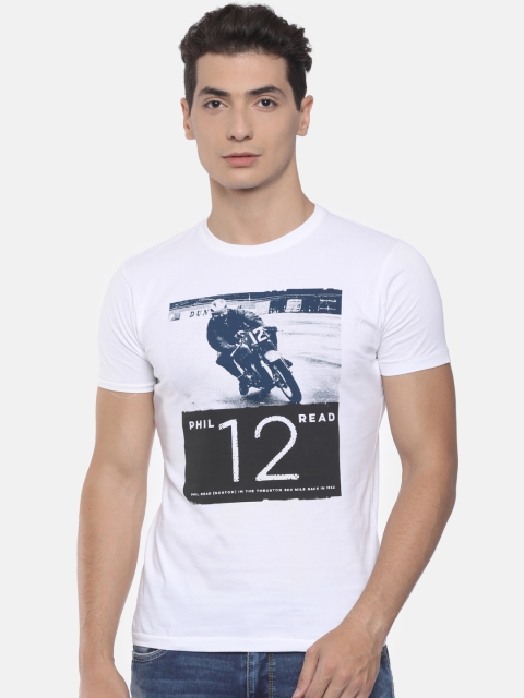 

Pepe Jeans Men White Printed Round Neck T-shirt