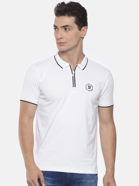 

Pepe Jeans Men White Solid Polo Collar T-shirt