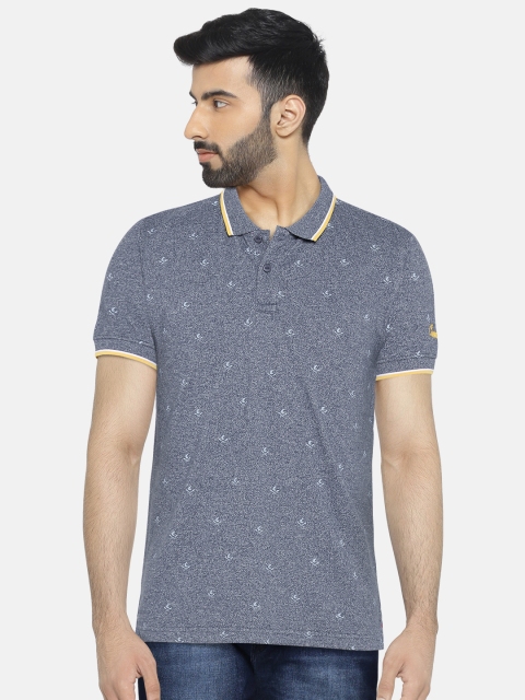 

Pepe Jeans Men Navy Blue Printed Polo Collar T-shirt