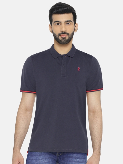 

Pepe Jeans Men Navy Solid Polo Collar T-shirt, Navy blue
